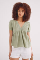 Springfield Blusa escote lace verde