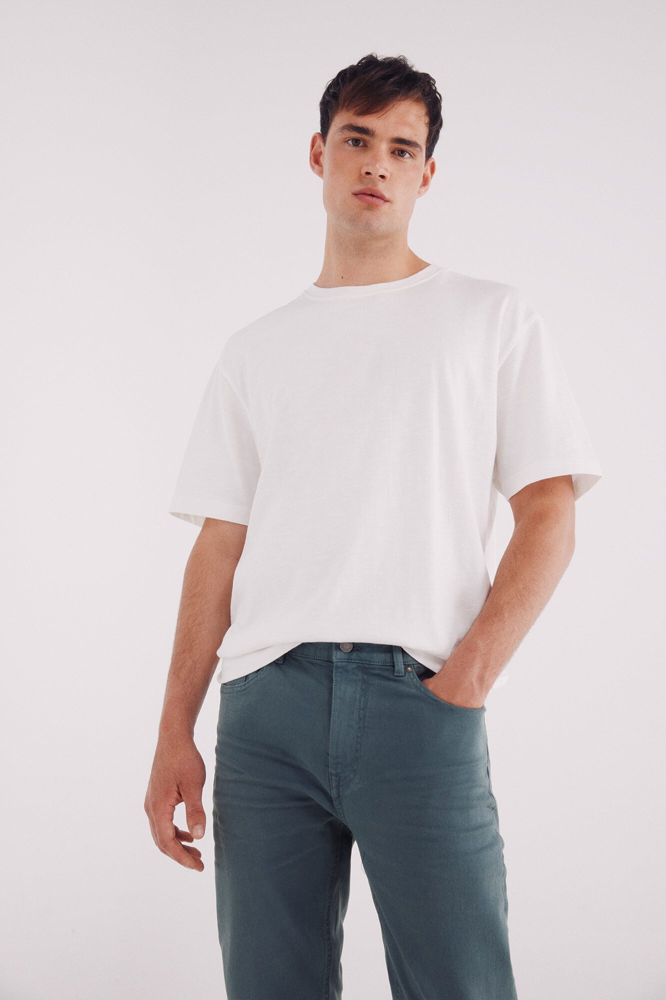 Springfield Pantal&oacute;n slim fit de 5 bolsillo azul