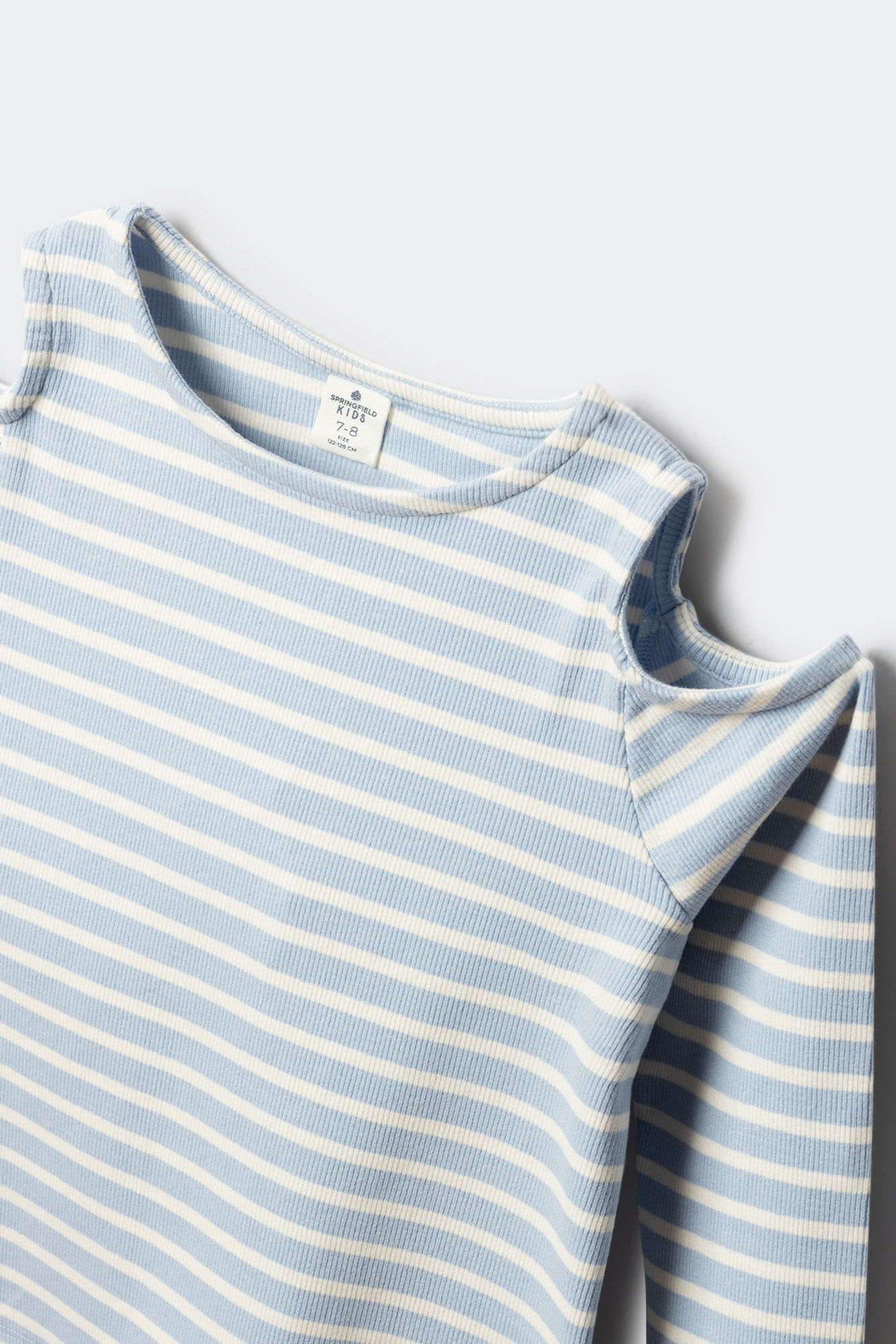 Springfield Kids Playera rib hombros descubiertos ni&ntilde;a azul