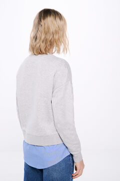 Springfield Sudadera texto bordado combinada gris