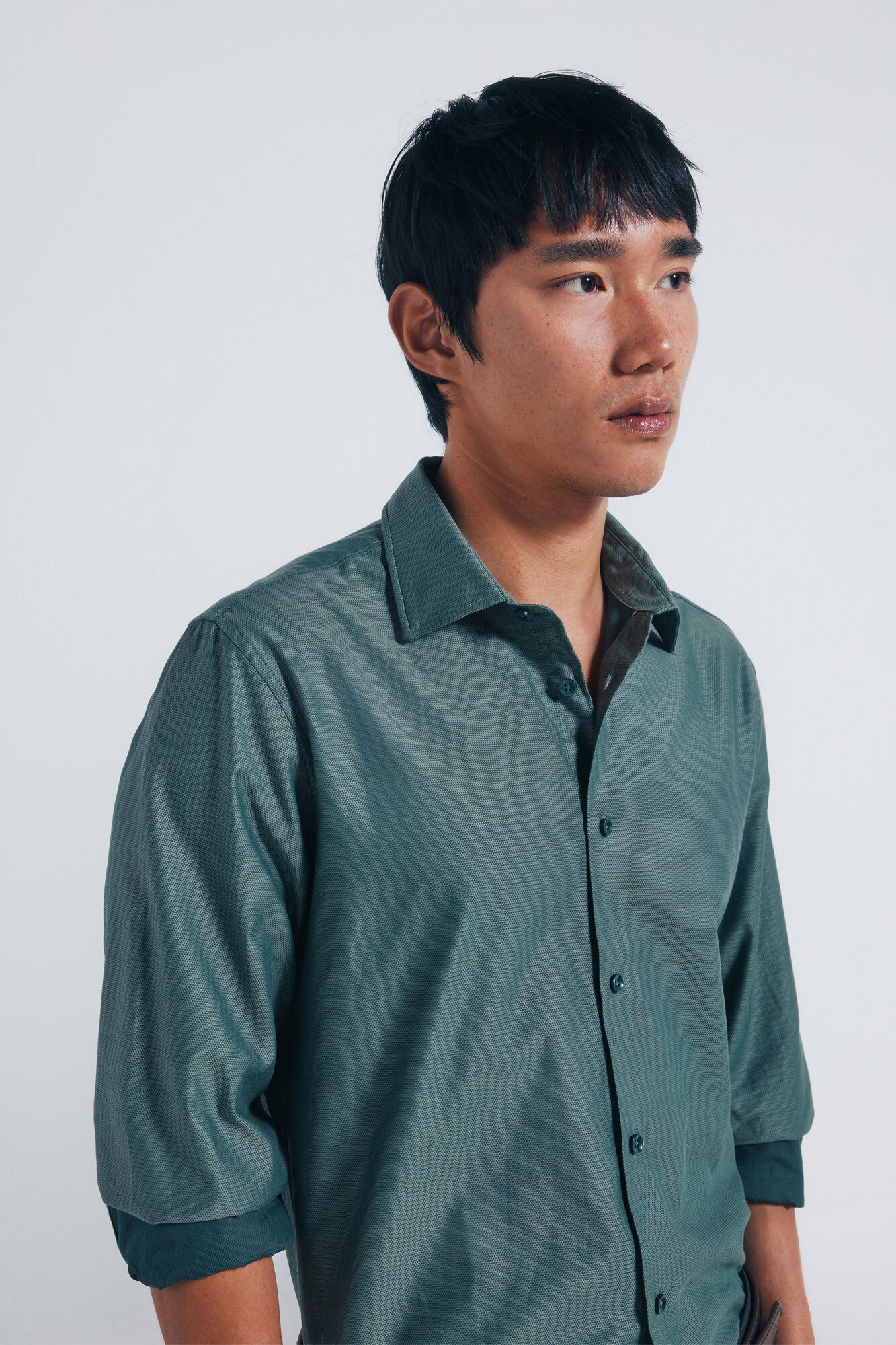 Springfield Camisa estructurada de f&aacute;cil cuidado verde