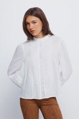 Springfield Blusa rom&aacute;ntica de encaje natural