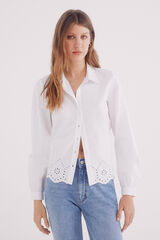 Springfield Blusa schiffly dobladillo natural