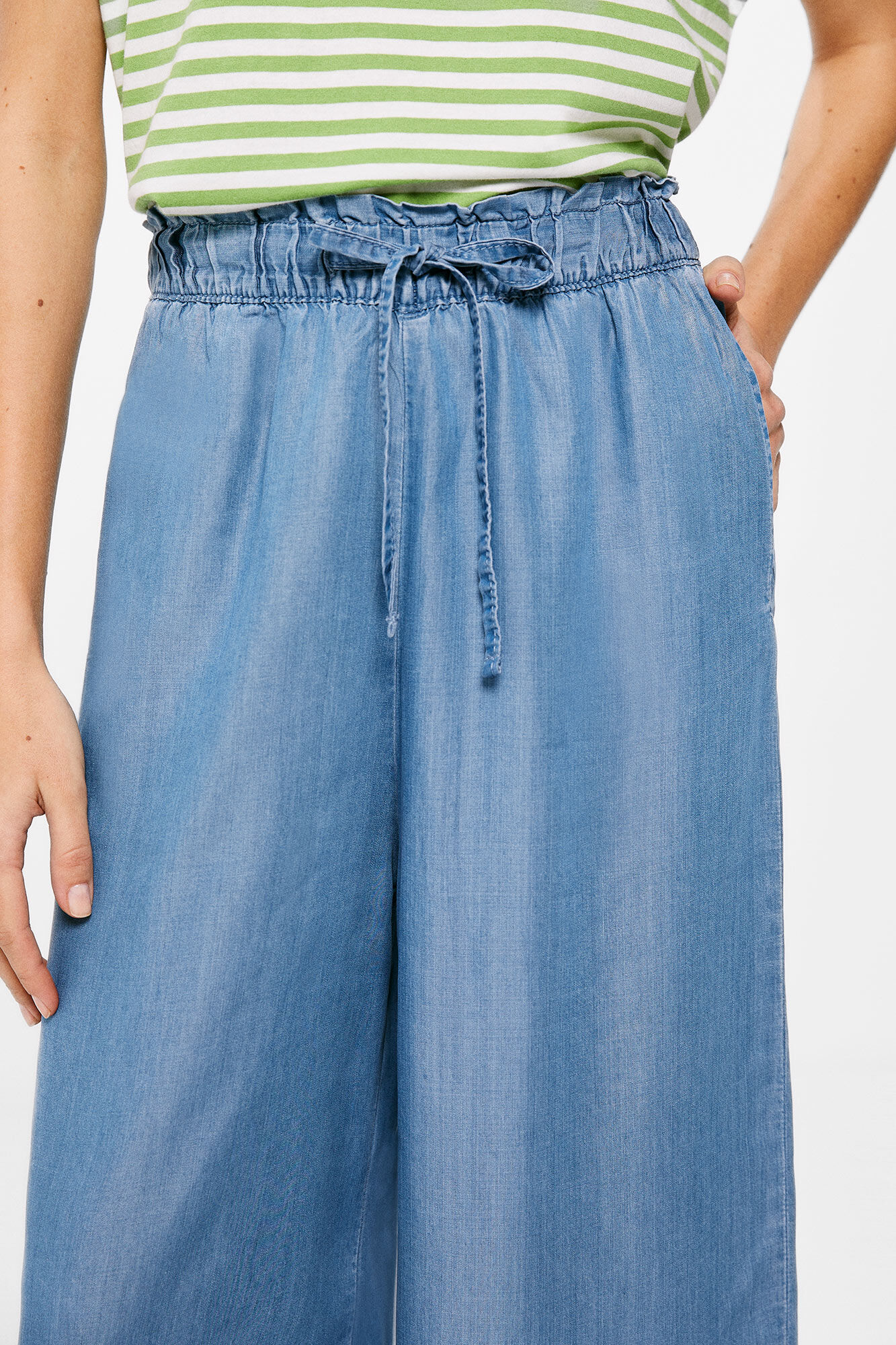 Springfield Jeans Culotte Tencel azul
