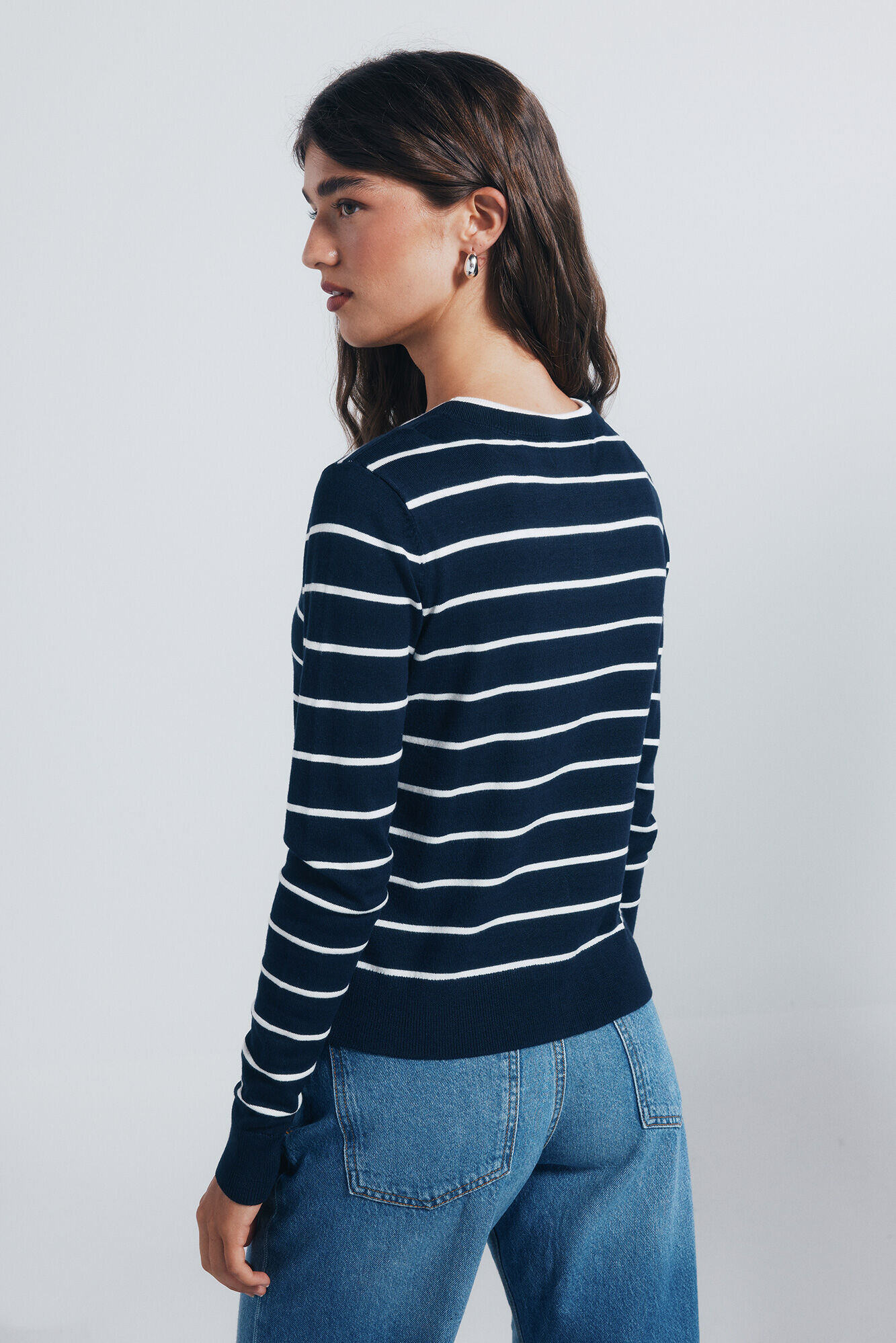 Springfield C&aacute;rdigan botones cuello redondo viscosa marino