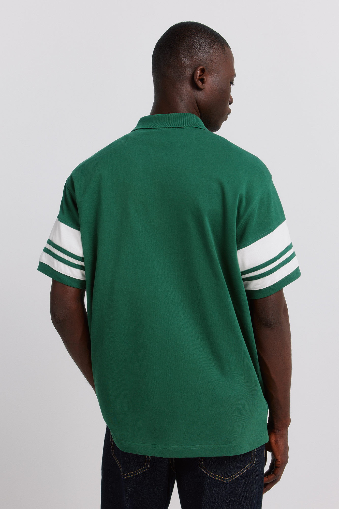 Springfield Polo de pique mangas con bloques de contraste regular fit verde