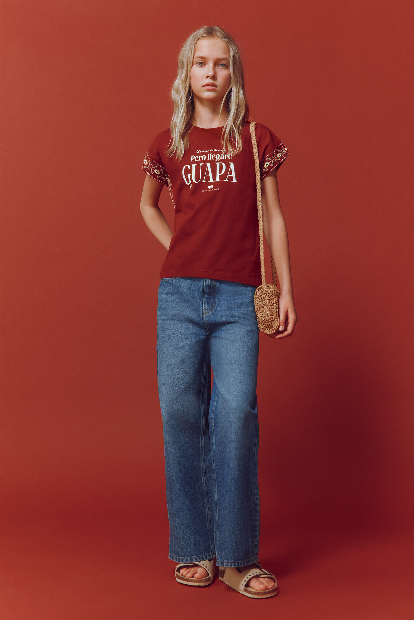 Springfield Kids Playera "Llegar&eacute; tarde, pero llegar&eacute; guapa" naranja