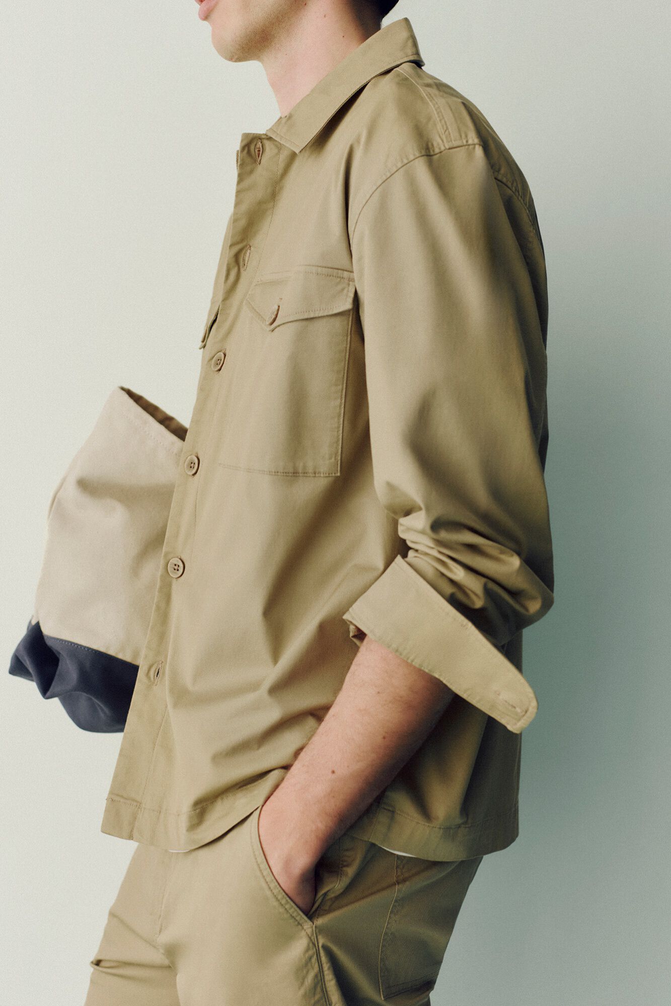 Springfield Sobrecamisa ligera con bolsillos overshirt fit