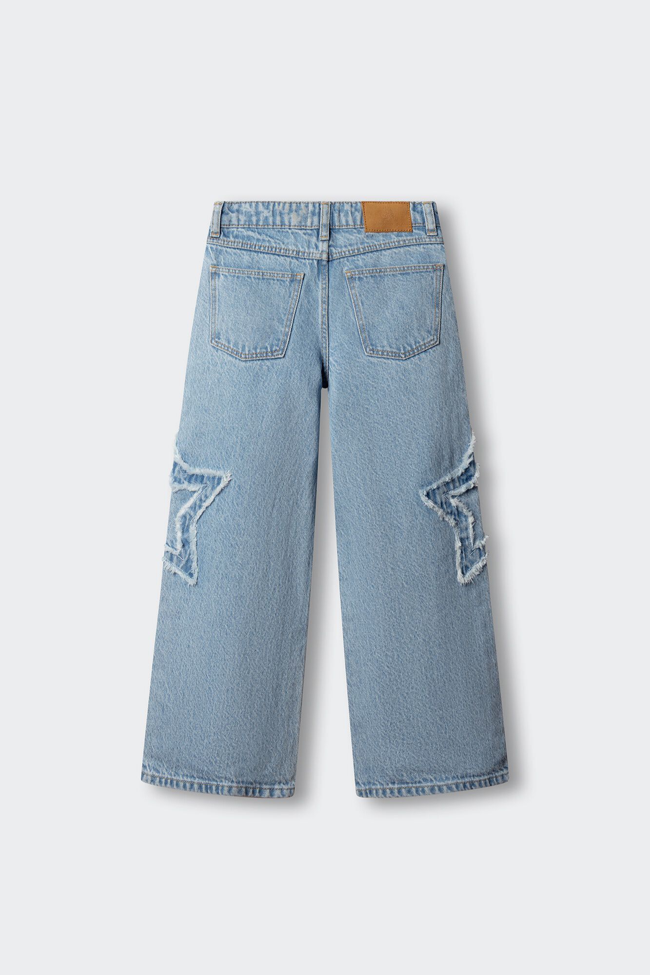 Springfield Kids Pantal&oacute;n wide leg con estrella lateral para ni&ntilde;a azul