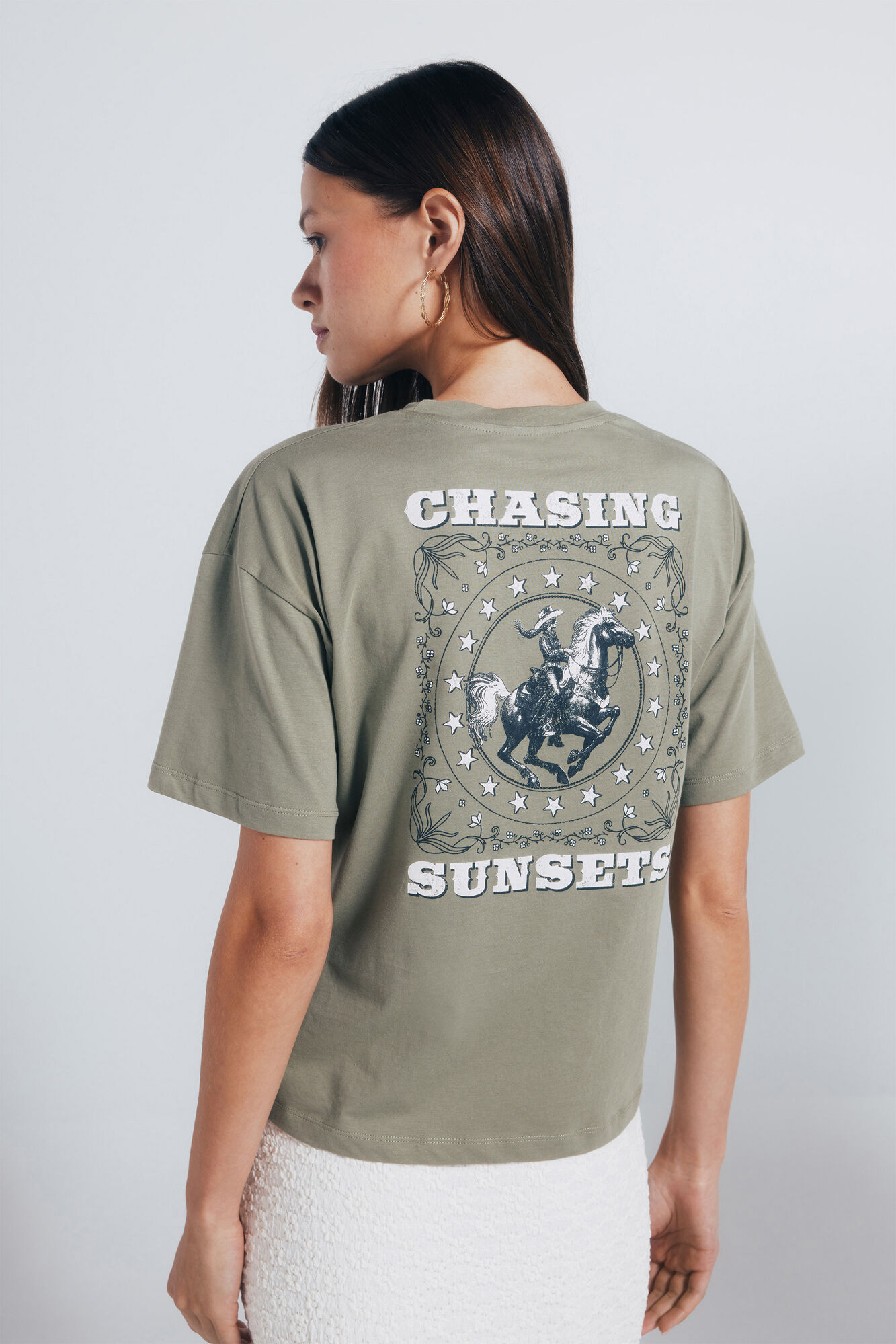 Springfield Playera gr&aacute;fica western kaki