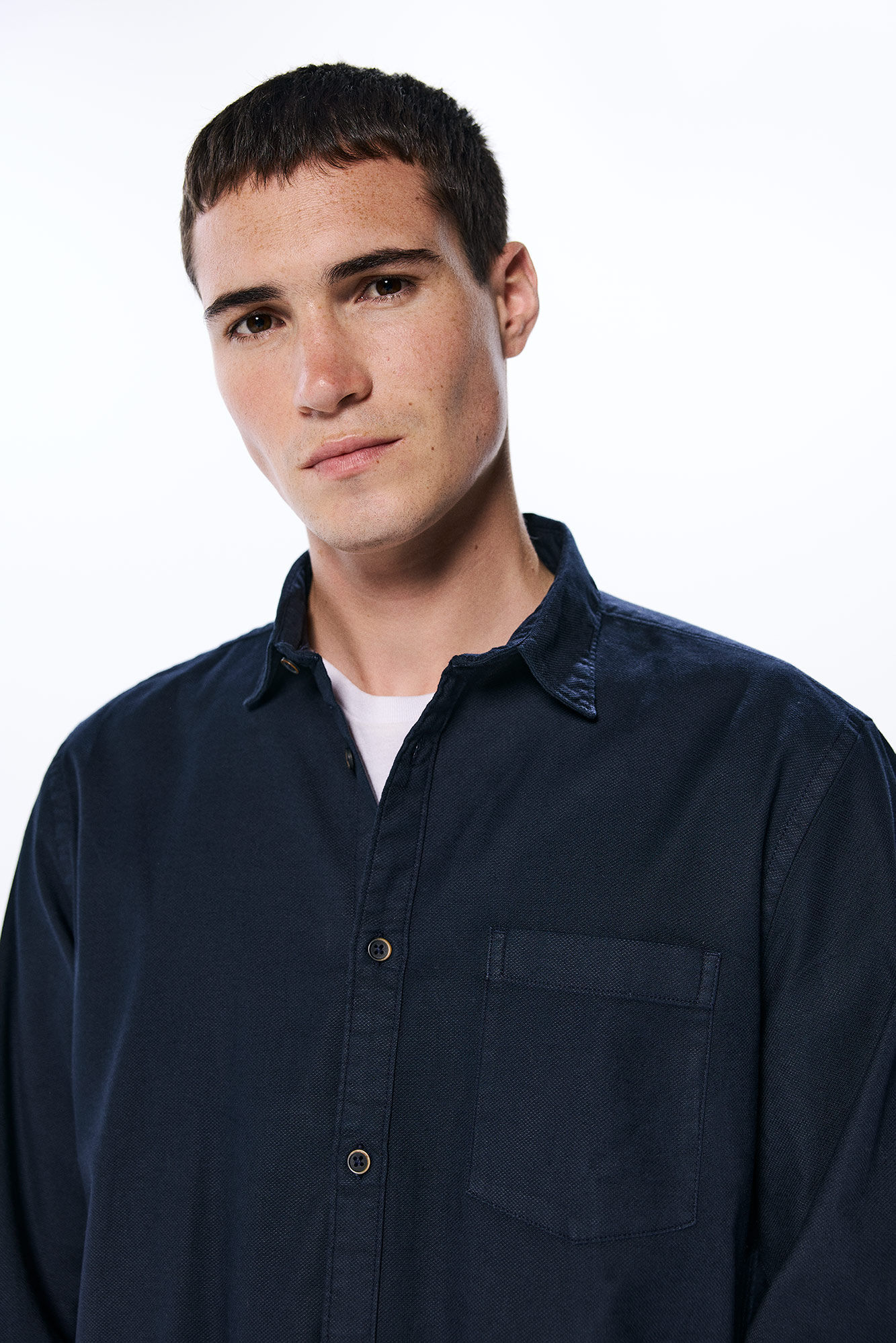 Springfield Camisa estructura tinte en prenda azulado