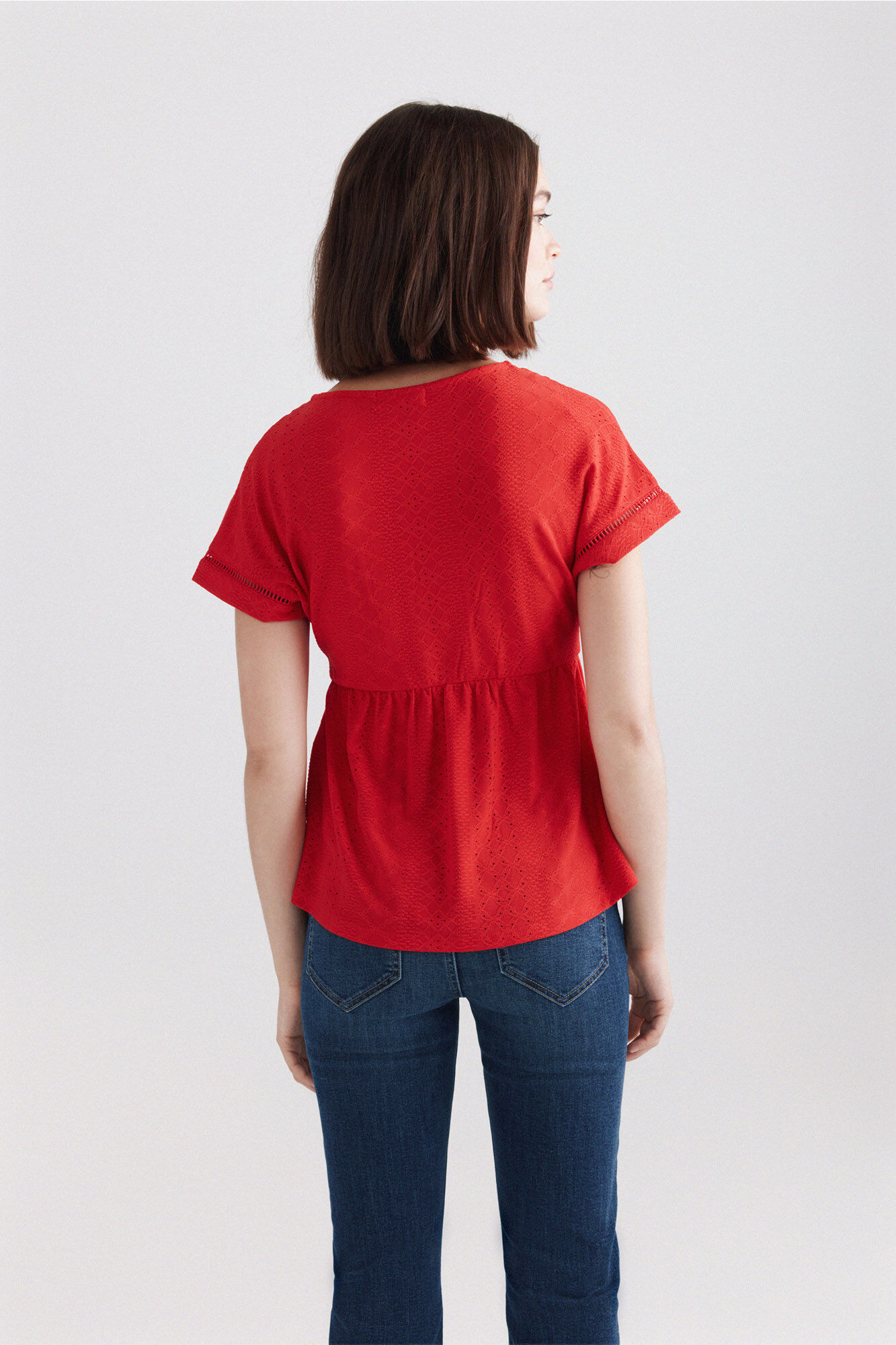 Springfield Playera de tirantes con volantes rojo
