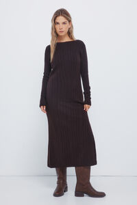 Springfield Vestido midi de tejido pointelle