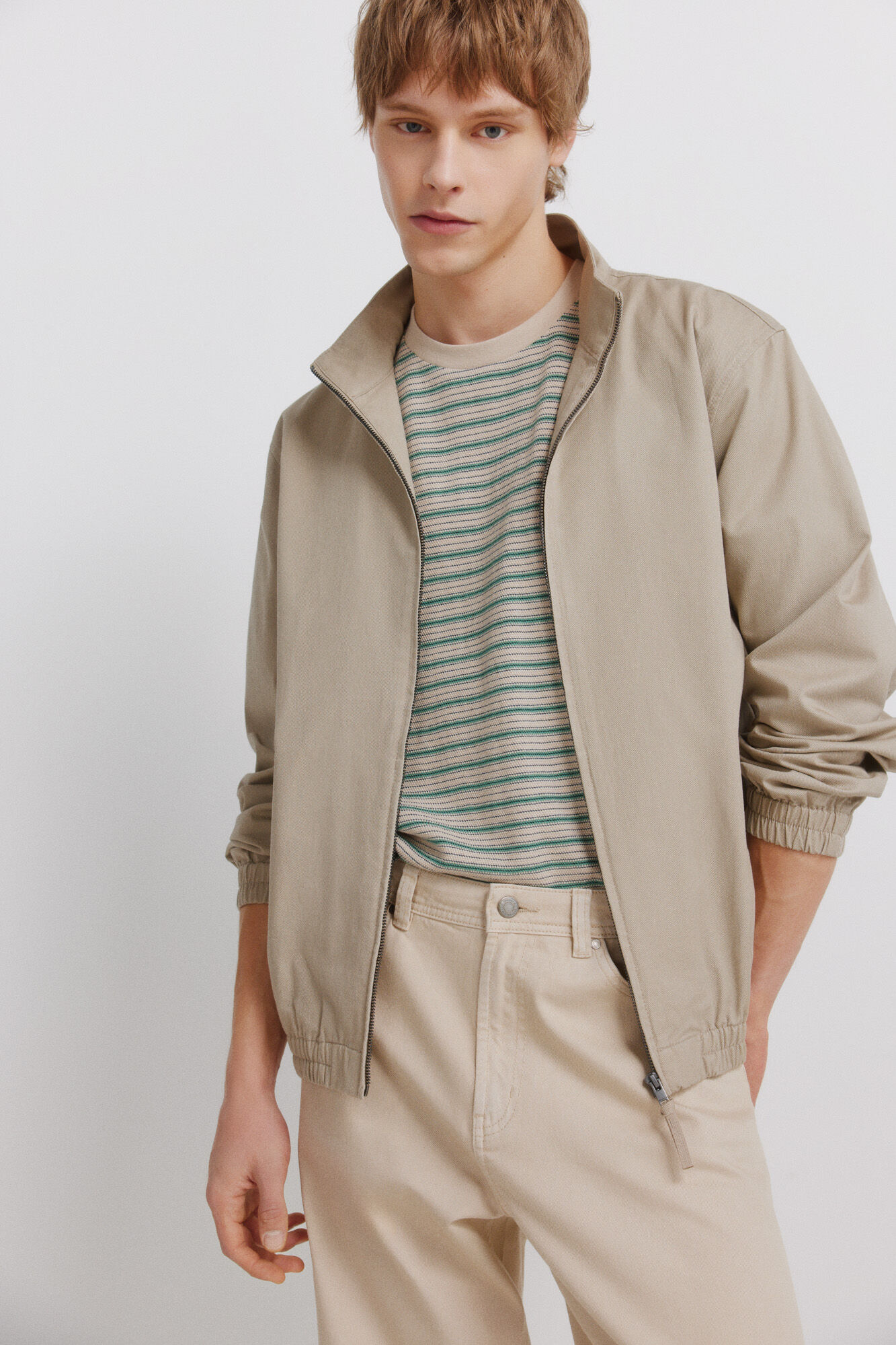 Springfield Pantal&oacute;n 5 bolsillos lavado straight fit caf&eacute;