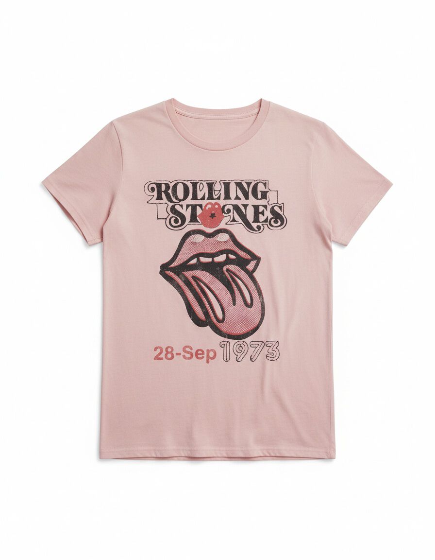 Springfield Playera "Rollings stones" rosa