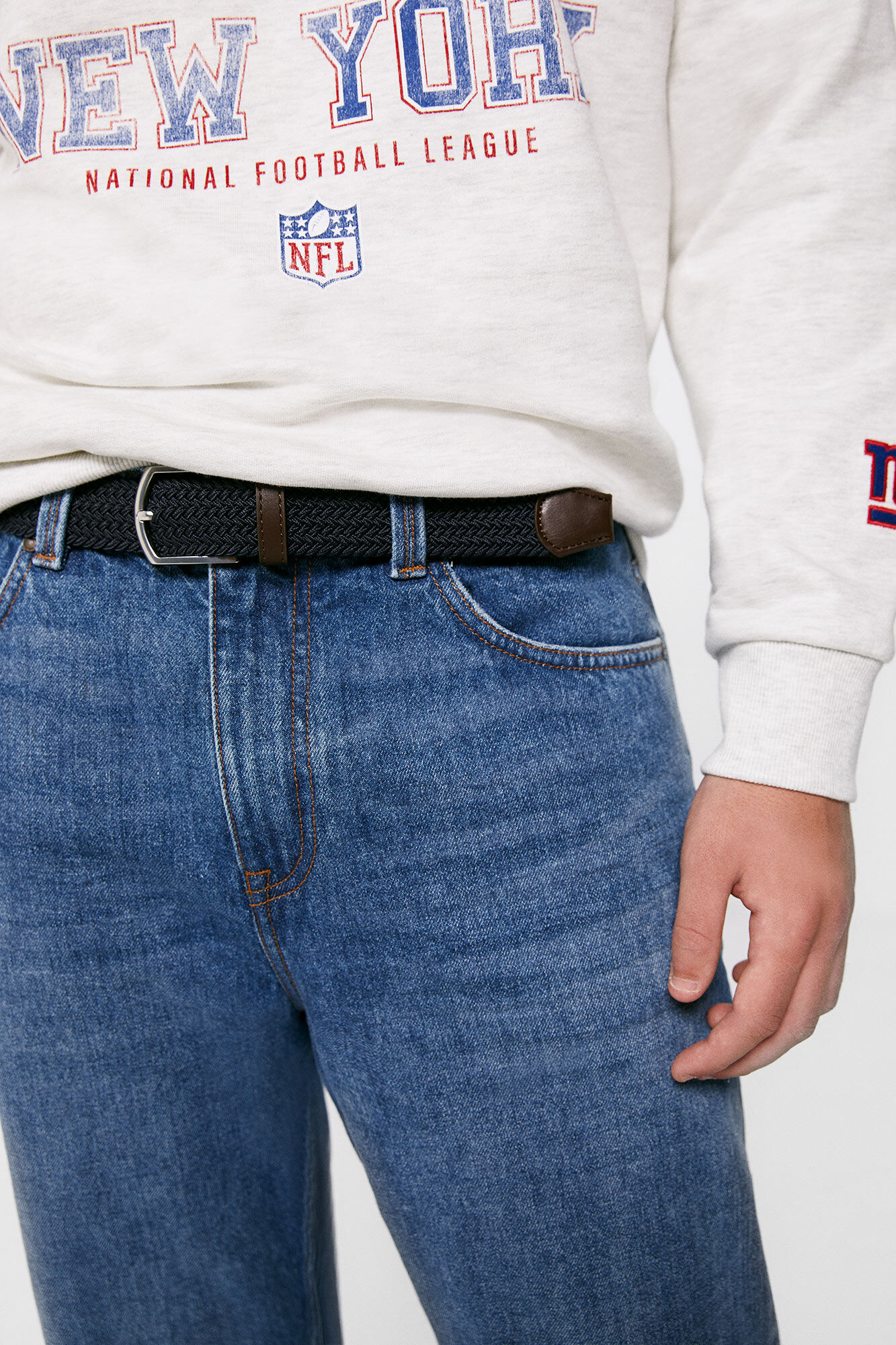 Springfield Cintur&oacute;n trenzado b&aacute;sico monocolor azulado