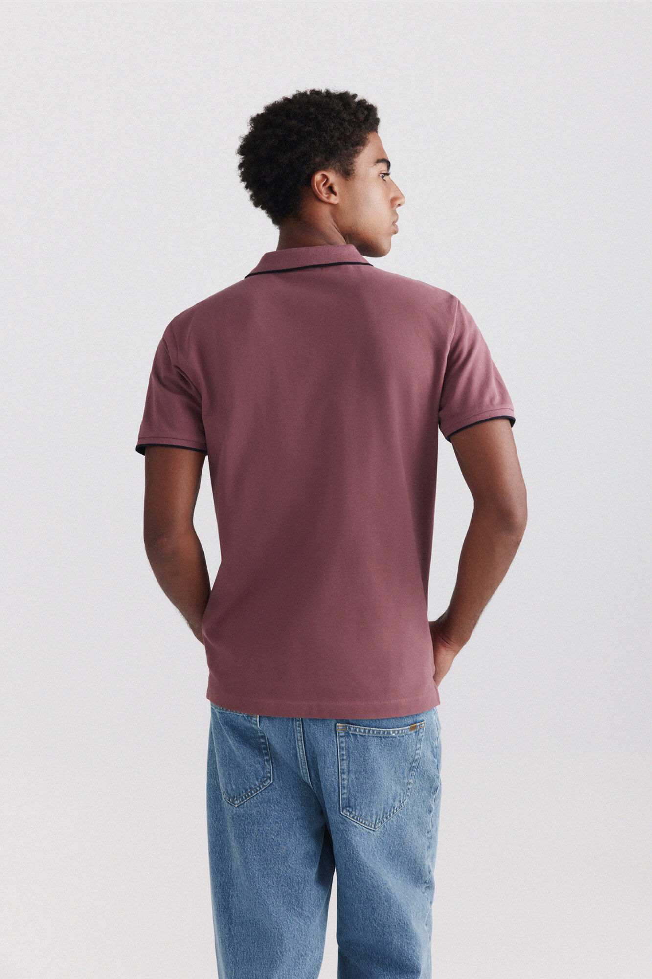 Springfield Polo de piqu&eacute; con contrastes slim fit p&uacute;rpura