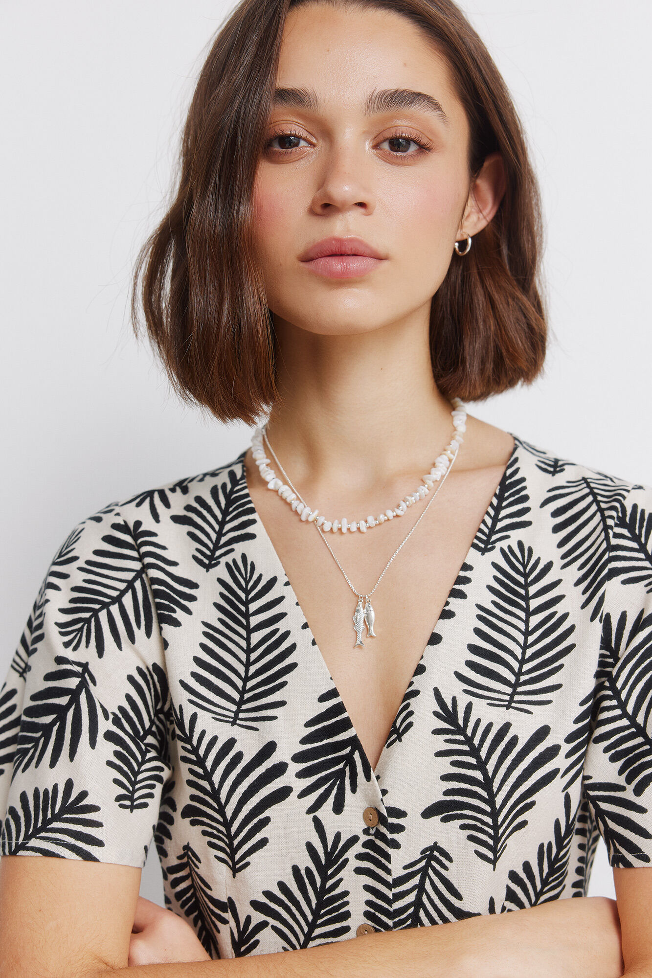 Springfield Vestido midi camisero estampado