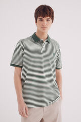 Springfield Polo piqué básico rayas regular fit verde