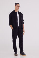 Springfield Pantalón chino cargo comfort slim fit negro