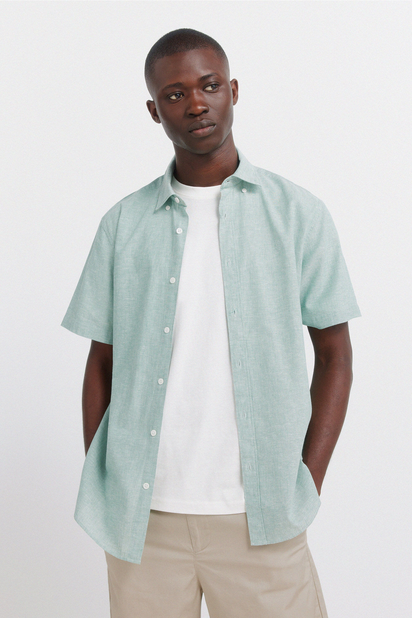 Springfield Camisa de manga corta de lino