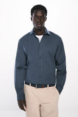 Springfield Camisa vestir elástica azul indigo