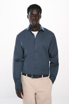 Springfield Camisa vestir elástica azul indigo