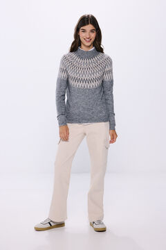 Springfield Suéter jacquard lurex tachuelas gris