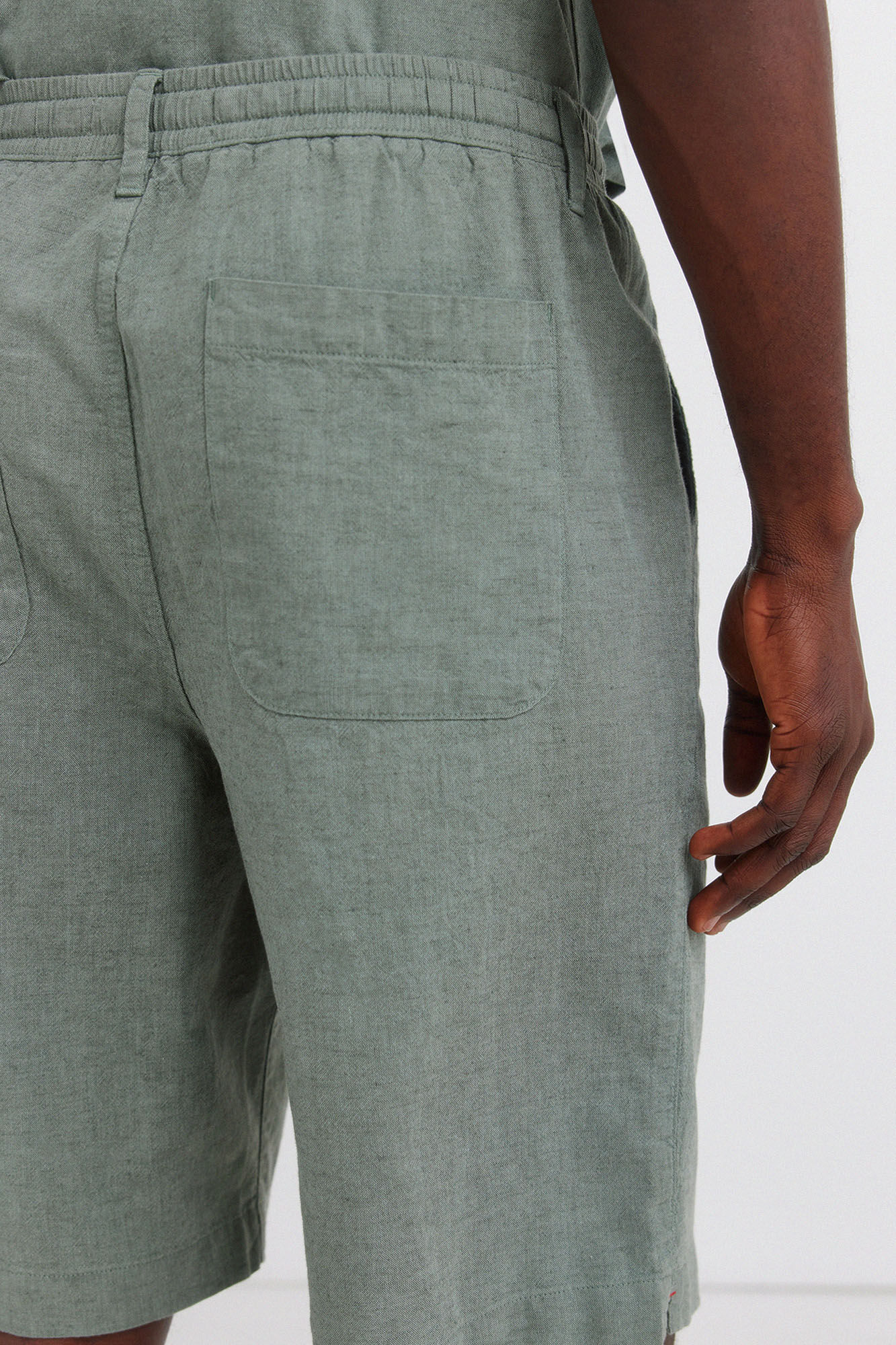 Springfield Bermudas de lino relaxed fit caza oscuro