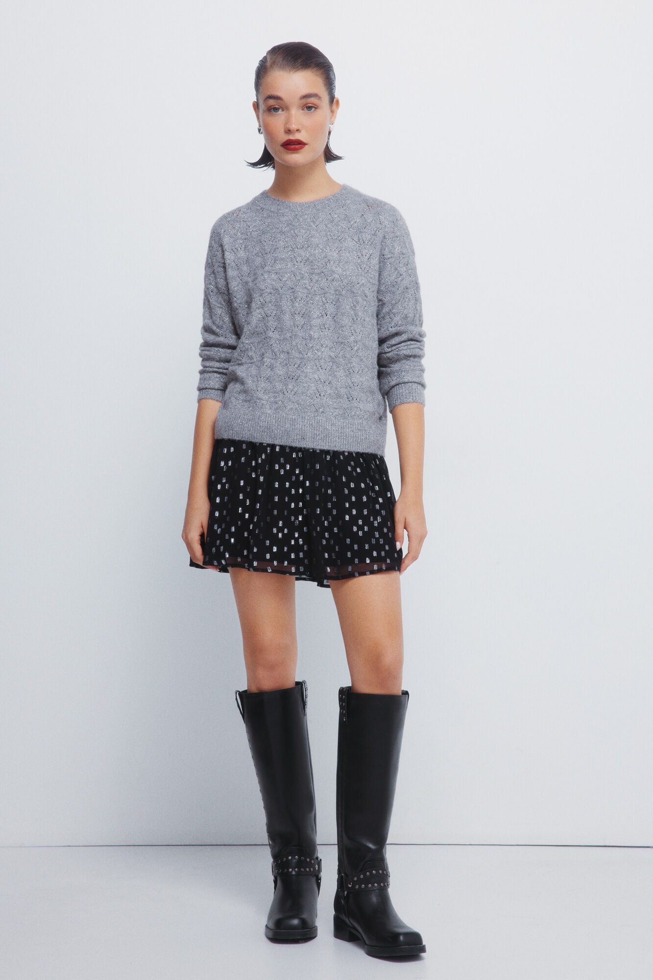 Springfield Jersey de punto de l&uacute;rex gris