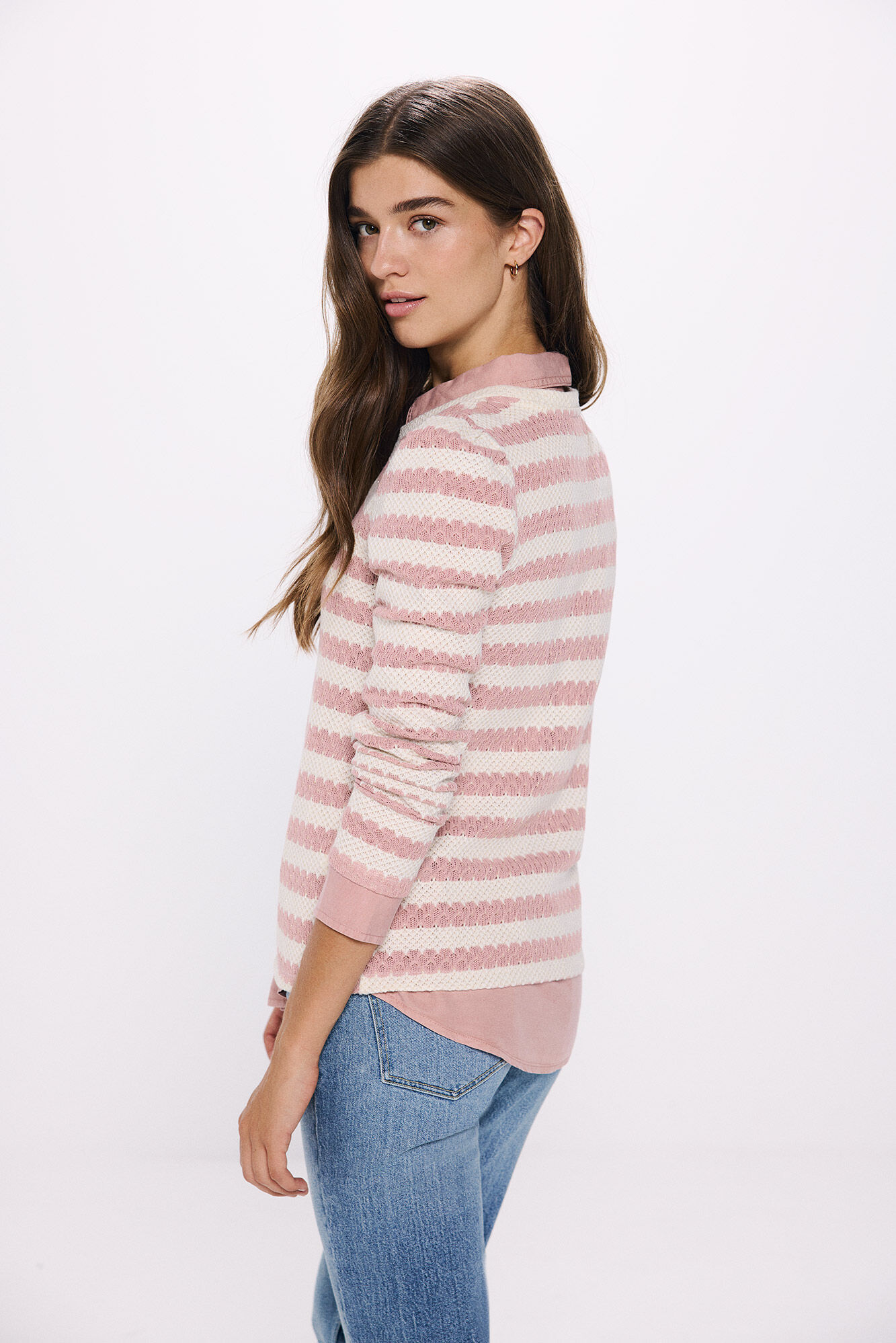 Springfield Playera estructura lurex morado/lila