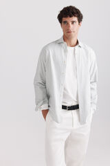 Springfield Camisa oxford de rayas verde