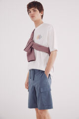 Springfield Camiseta poster étnica marfil