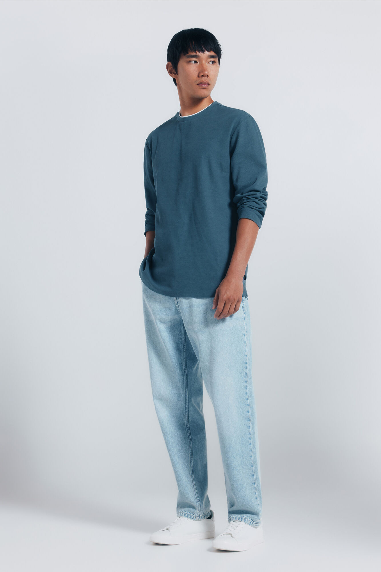 Springfield Camiseta doble tejido waffle azul