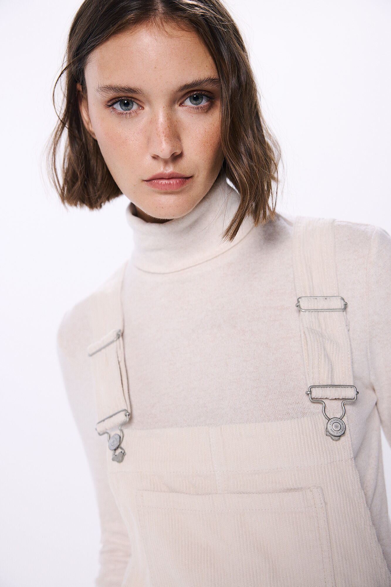 Springfield Jumpsuit tirantes pana beige