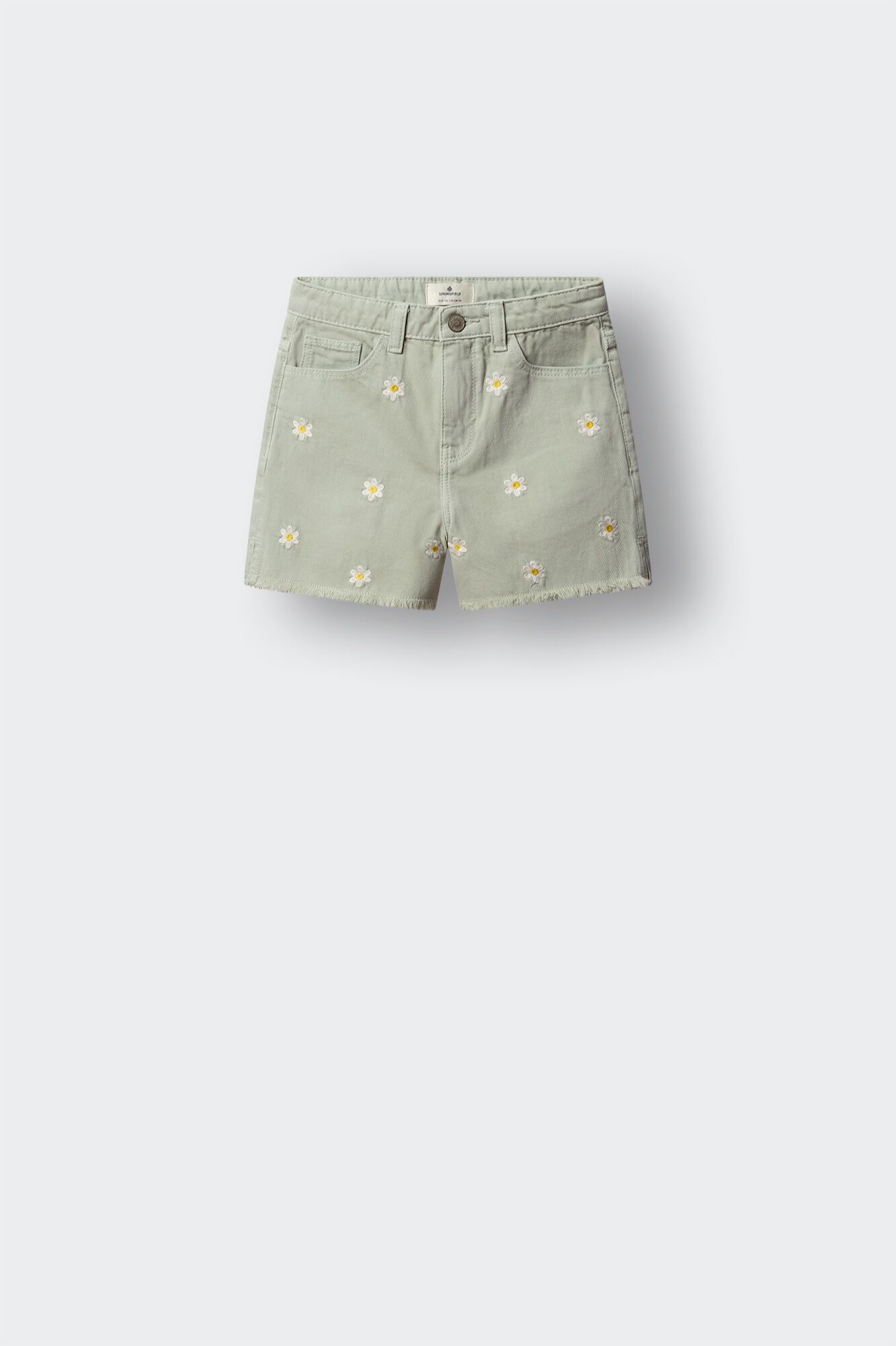 Springfield Kids Short de sarga bordado de flores para ni&ntilde;a