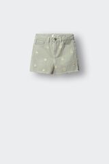 Springfield Kids Short de sarga bordado de flores para ni&ntilde;a verde