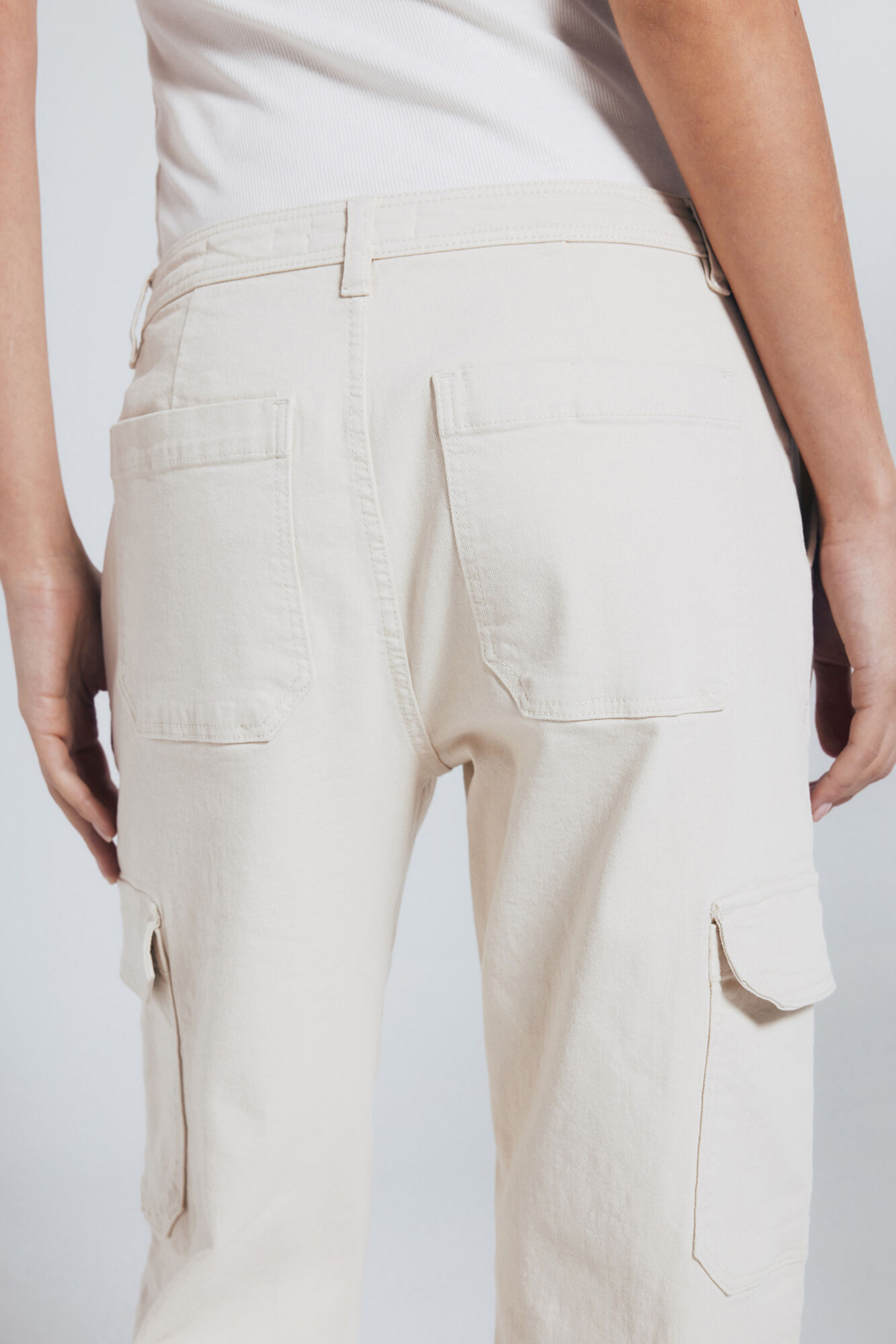 Springfield Pantalones cargo algod&oacute;n nude