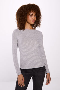 Springfield Playera cuello barca canalé gris