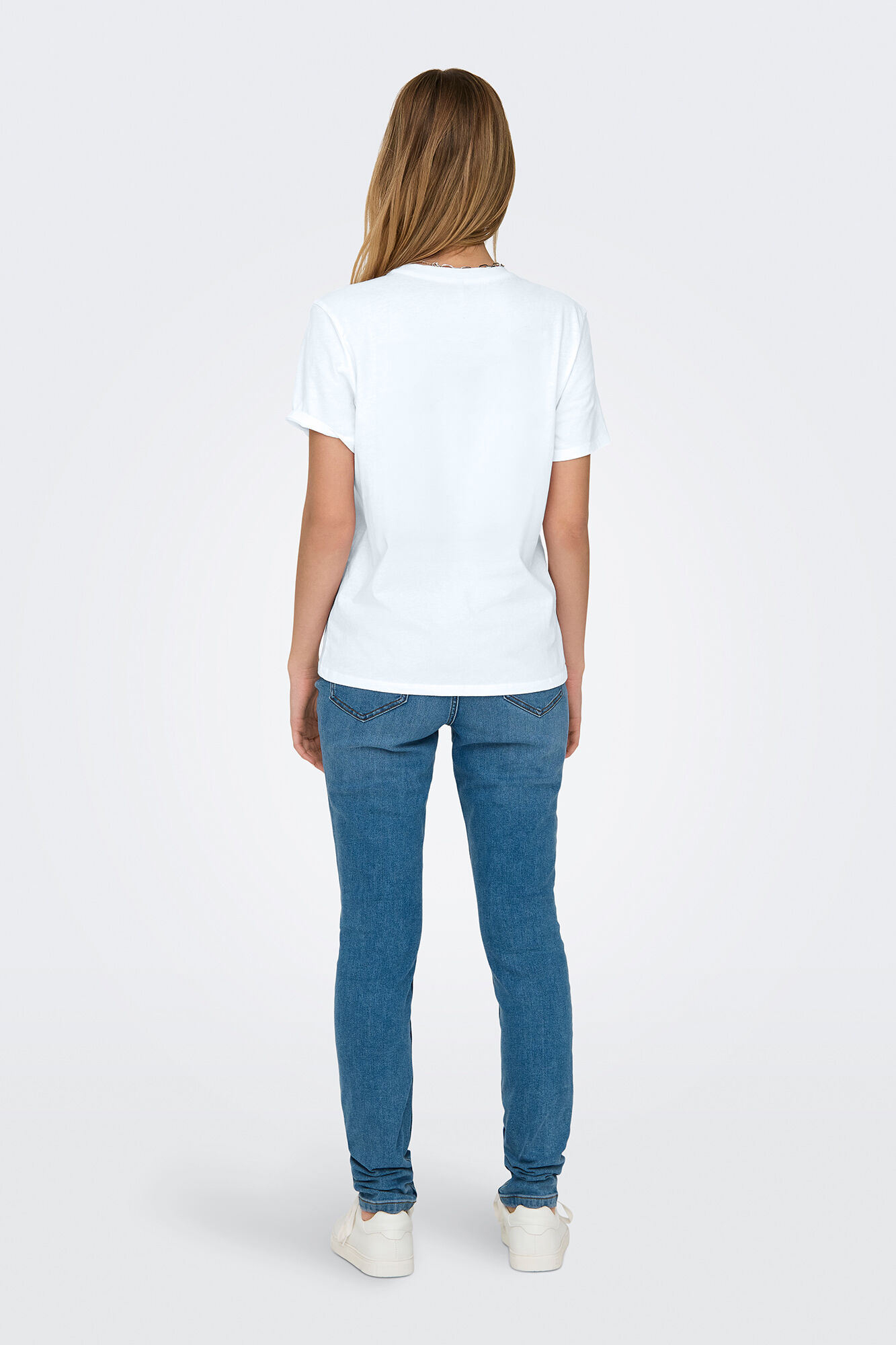 Only Playera de manga corta y cuello redondo beige