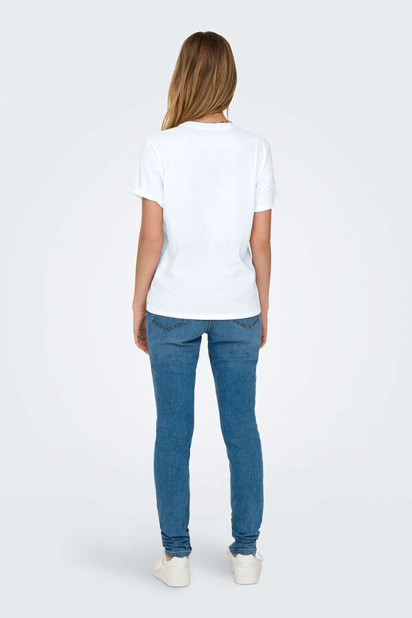 Only Playera de manga corta y cuello redondo beige