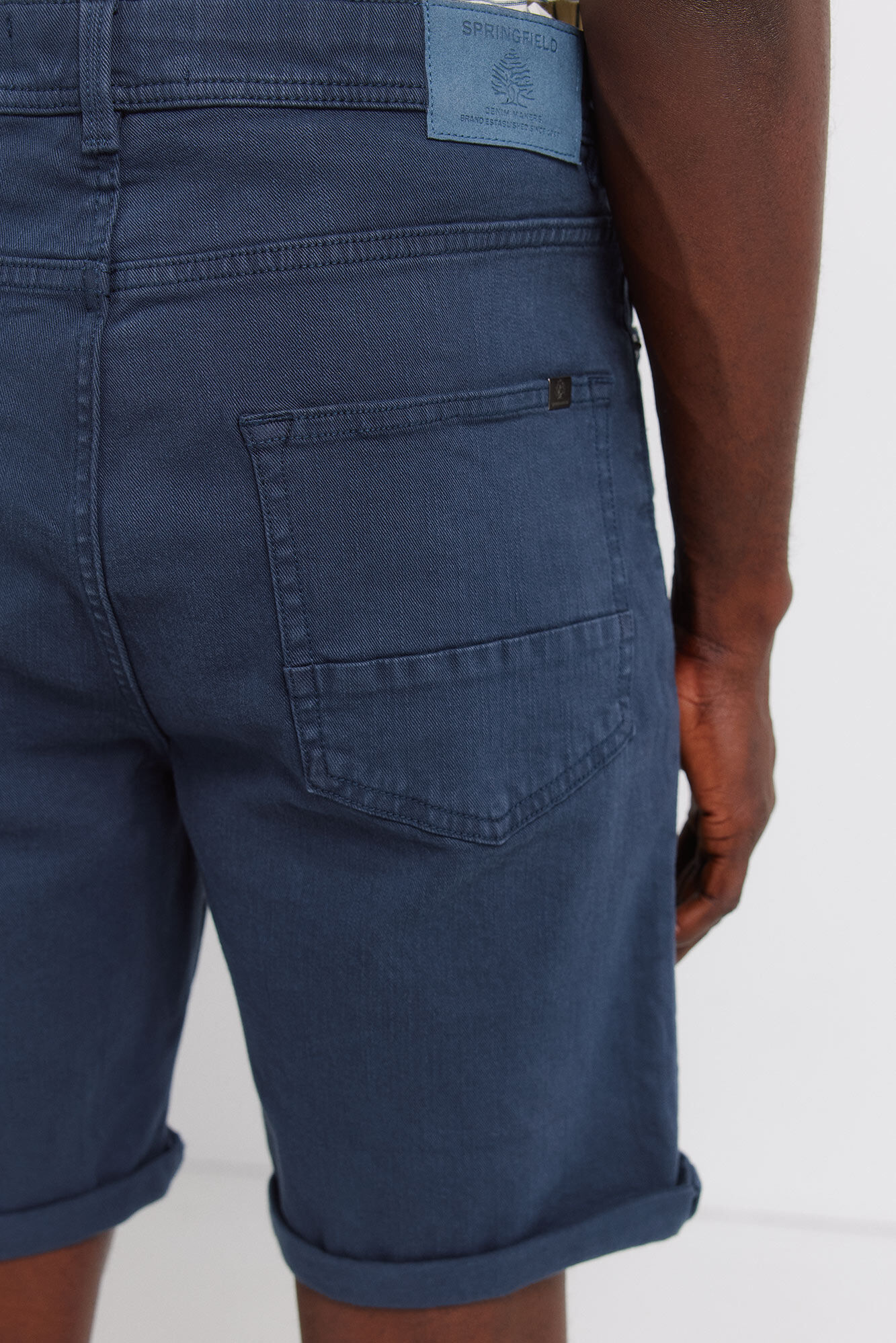 Springfield Bermudas 5 bolsillos lavadas slim fit azulado