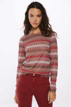 Springfield Playera cenefas zigzag beige