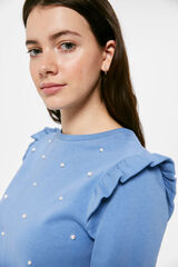 Springfield Sudadera Perlas Volantes azul indigo