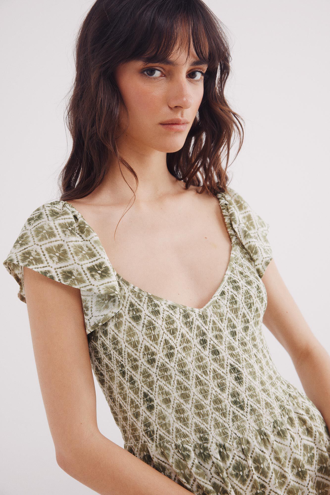 Springfield Vestido midi estampado geom&eacute;trico