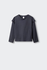 Springfield Kids Playera manga larga con volante para ni&ntilde;a azul mezcla