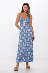 Springfield Vestido midi estampado geom&eacute;trico marino