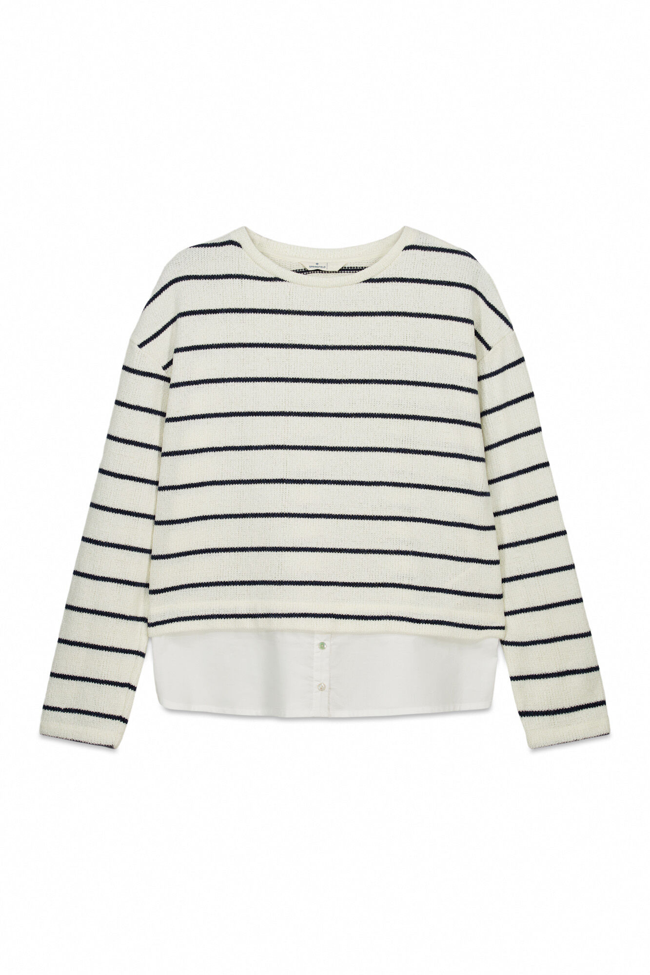 Springfield Playera Chenilla bimateria beige