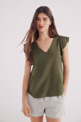 Springfield Blusa volantes verde