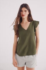 Springfield Blusa volantes verde